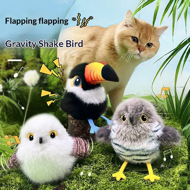 🐾 Cat Toy – Wiggly Bird | Automatic Sound & Motion Pet Teaser