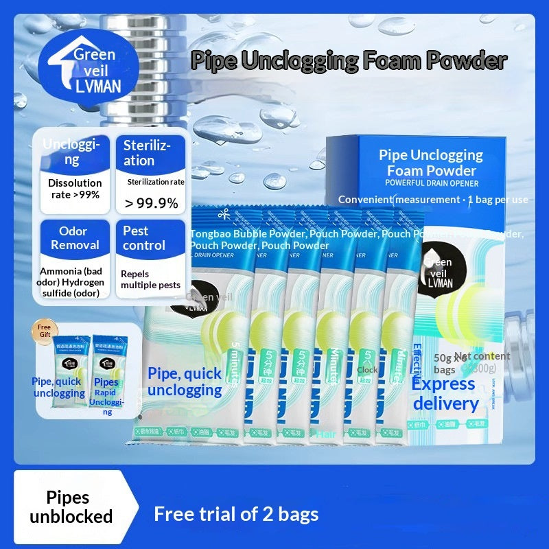 🔥 強力な排水口バブルパウダークリーナー