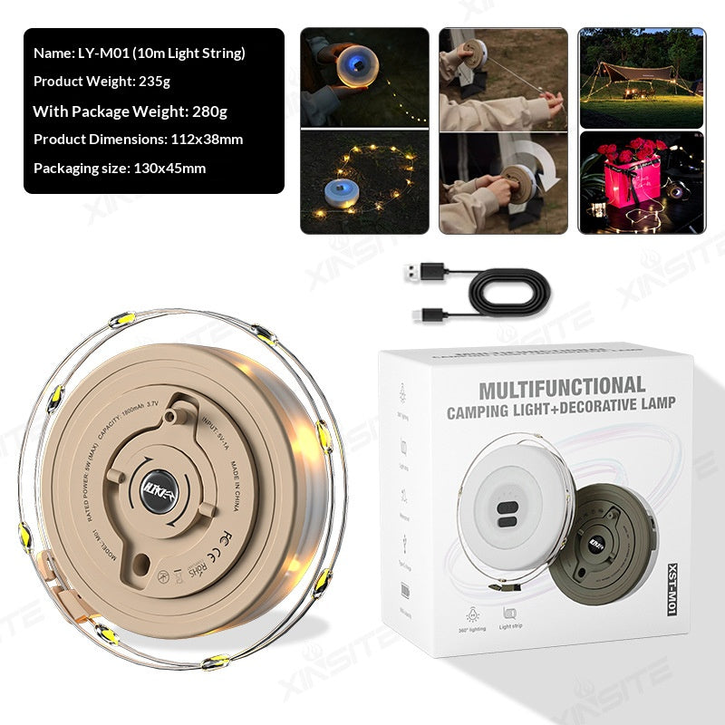 🌟 ポータブル LED キャンプ用ストリングライト