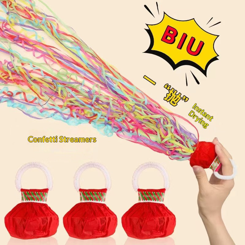 🎉 Hand-Thrown Streamers & Celebration Confetti Cannon