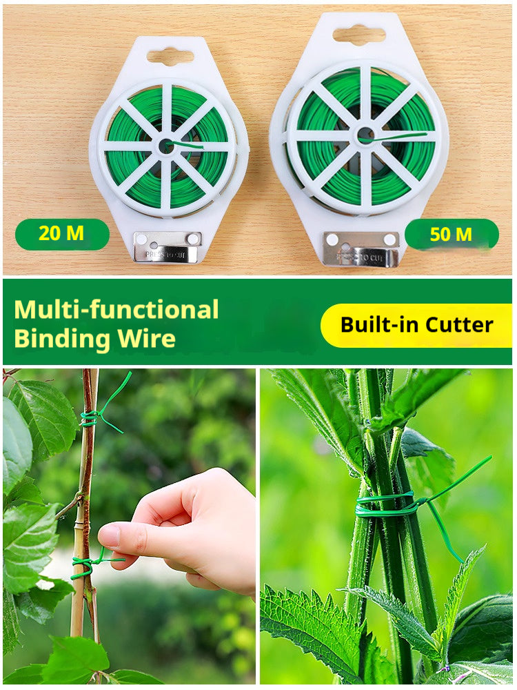 ガーデンツイストタイ – 花、蔓、バラの支柱に使える再利用可能な植物用ワイヤー | 簡単ガーデンファスナー