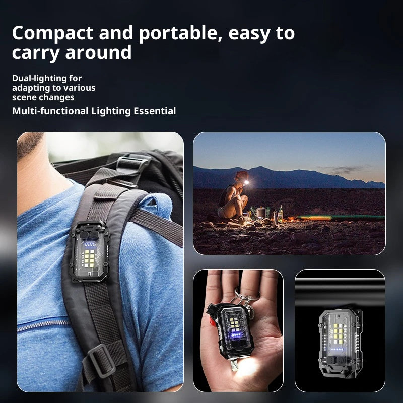 ポータブルキーチェーン懐中電灯 – USB充電式で集中力を高める高出力トーチ