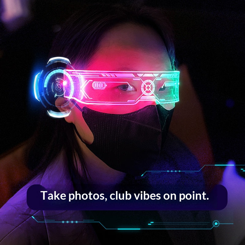 LED Luminous Party Glasses – Futuristic Neon Light Eyewear for Festivals, Clubs & Christmas Parties