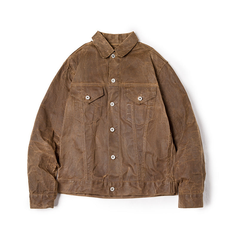 Men’s Vintage Waxed Canvas Jacket – Rugged American Work & Hunting Coat for Fall