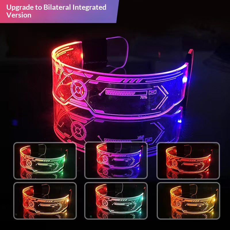 LED Luminous Party Glasses – Futuristic Neon Light Eyewear for Festivals, Clubs & Christmas Parties