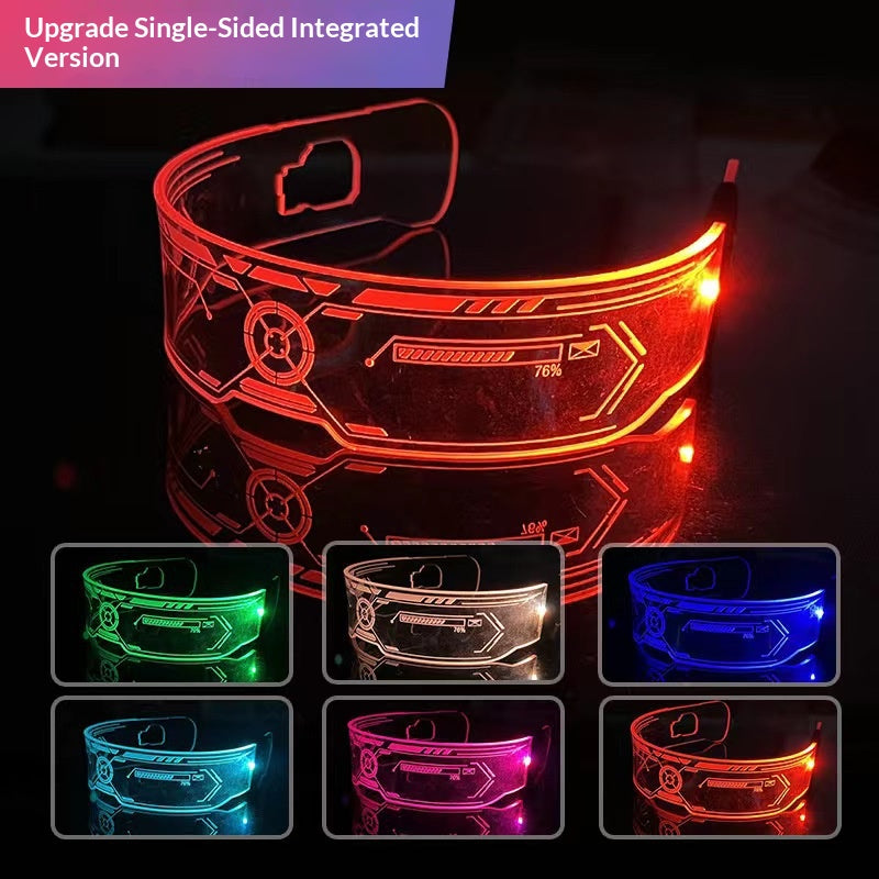 LED Luminous Party Glasses – Futuristic Neon Light Eyewear for Festivals, Clubs & Christmas Parties