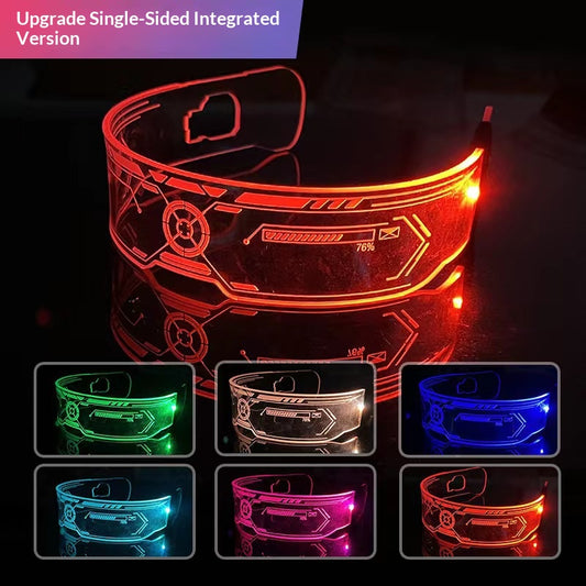 LED Luminous Party Glasses – Futuristic Neon Light Eyewear for Festivals, Clubs & Christmas Parties
