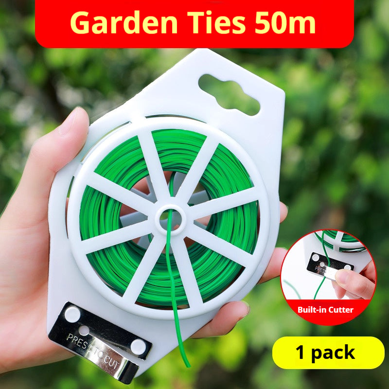 ガーデンツイストタイ – 花、蔓、バラの支柱に使える再利用可能な植物用ワイヤー | 簡単ガーデンファスナー